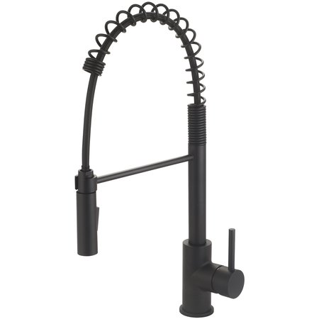 OLYMPIA Single Handle Pre-Rinse Spring Pull-Down Kitchen Faucet in Matte Black K-5090-MB